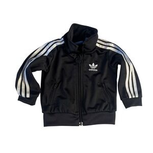 Adidas Track Jacket Kids Full Zip Trefoil Logo Black 6 months toddler